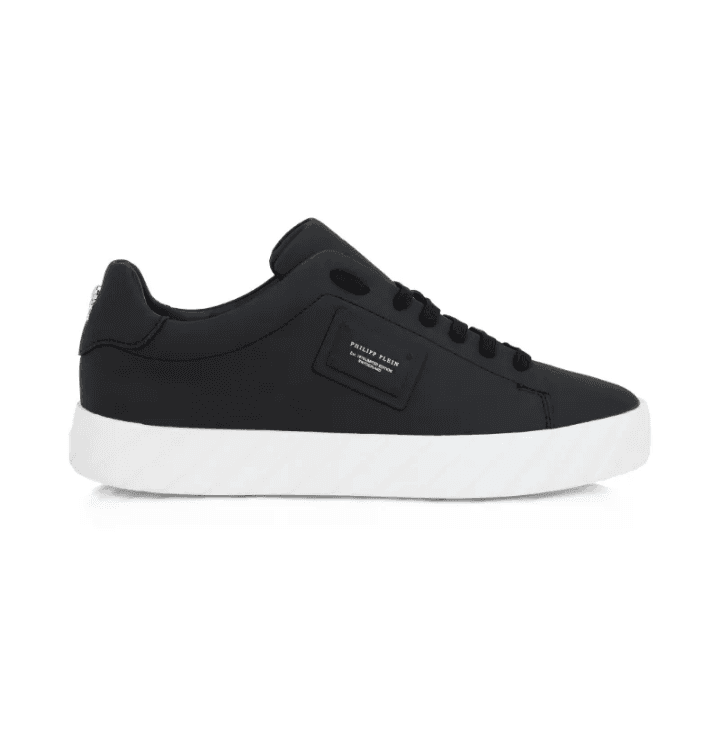 LOGO-PLAQUE LEATHER SNEAKERS